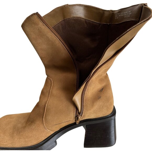 Unlisted Brand Women's Leather Upper Tan Mid Heel Boots w/Side Zip Size 8M-READ - Picture 10 of 16